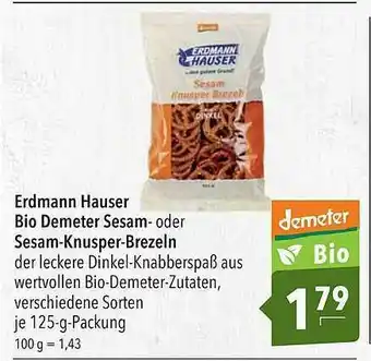 CITTI Markt Erdmann Hauser Bio Demeter Sesam Oder Sesam-knusper-brezeln Angebot