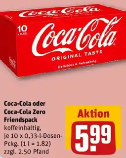 REWE Coca-Cola oder Coca-Cola Zero Friendspack Angebot