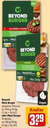 REWE Beyond Meat Burger oder Meat Burger Angebot