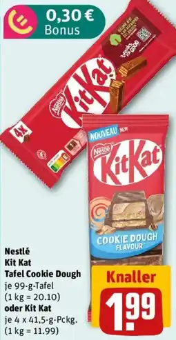 REWE Nestlé Kit Kat Tafel Cookie Dough oder Kit Kat Angebot