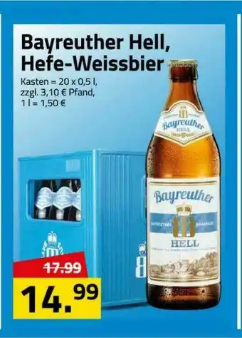 Logo Getränkemarkt Bayreuther Hell, Hefe Weissbier Angebot