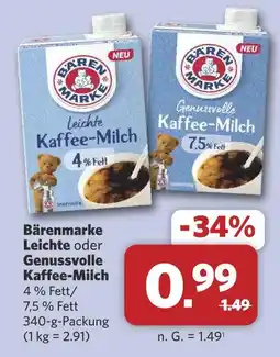 Combi Bärenmarke leichte kaffee-milch Angebot
