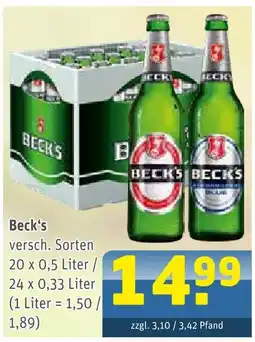 Getränke Arena Beck's bier Angebot