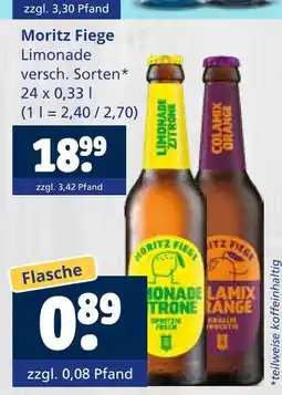 Getränkewelt Moritz fiege limonade zitrone Angebot