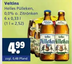 Getränkewelt Veltins helles pülleken, 0,0% o. zitrönken Angebot