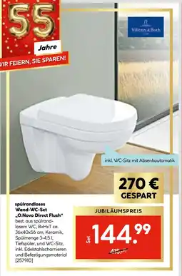 Hellweg Villeroy & boch spülrandloses wand-wc-set o.novo direct flush Angebot