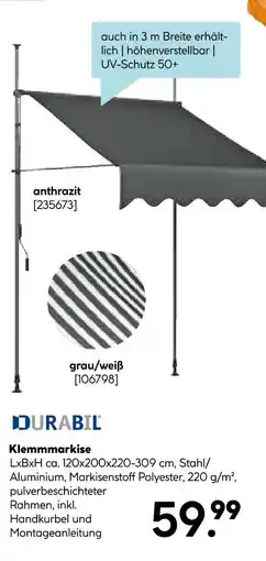Hellweg Durabil klemmmarkise Angebot