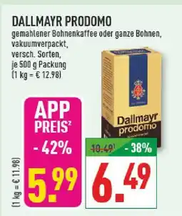Marktkauf Dallmayr prodomo gemahlener bohnenkaffee oder ganze bohnen Angebot