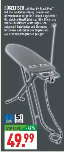 Marktkauf Bügeltisch air board m black plus Angebot