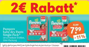 tegut Pampers baby-dry pants single pack Angebot