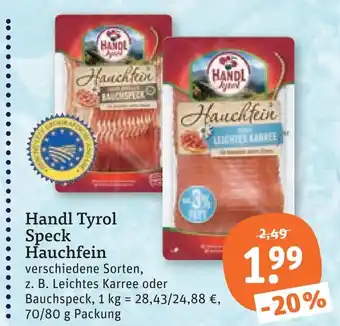 tegut Handl tyrol speck hauchfein Angebot