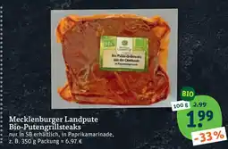 tegut Mecklenburger landpute bio-putengrillsteaks Angebot