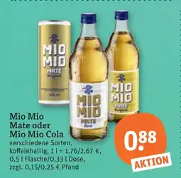 tegut Mio mio mate oder cola Angebot