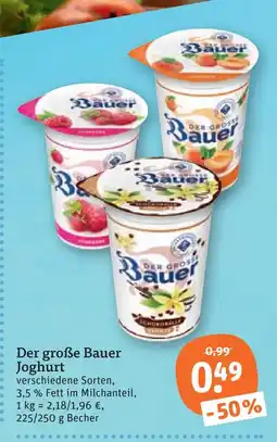 tegut Bauer der große bauer joghurt erdbeere Angebot
