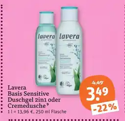 tegut Lavera basis sensitive duschgel 2in1 Angebot