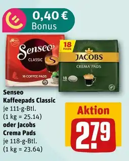 nahkauf Senseo kaffeepads classic oder jacobs crema pads Angebot