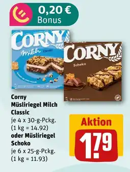 nahkauf Corny müsliriegel milch classic oder schoko Angebot