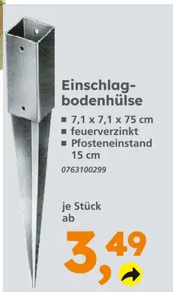 Globus Baumarkt Einschlagbodenhülse Angebot