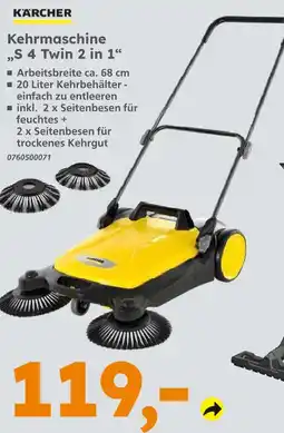 Globus Baumarkt Kärcher kehrmaschine s 4 twin 2 in 1 Angebot