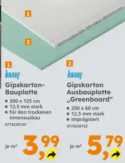 Globus Baumarkt Knauf gipskarton-bauplatte Angebot
