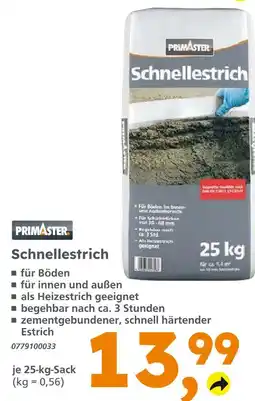 Globus Baumarkt Primaster schnellestrich Angebot