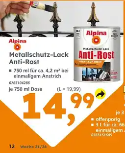 Globus Baumarkt Alpina metallschutz-lack anti-rost Angebot