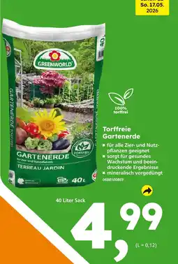 Globus Baumarkt Greenworld torffreie gartenerde Angebot