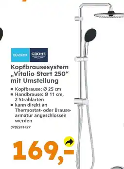 Globus Baumarkt Grohe vitalio start 250 kopfbrausesystem mit umstellung Angebot