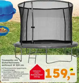 Globus Baumarkt Trampolin mit sicherheitsnetz anthrazit ø 305 cm Angebot