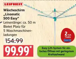 Marktkauf Leifheit wäscheschirm linomatic 500 easy Angebot