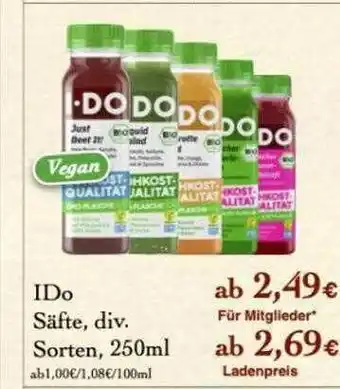 LPG Biomarkt Ido Säfte Angebot