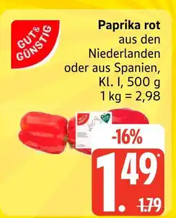 Edeka Gut & günstig paprika rot Angebot