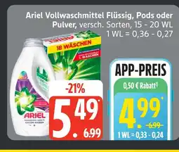 Edeka Ariel vollwaschmittel flüssig Angebot