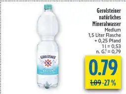 diska Gerolsteiner natürliches mineralwasser medium Angebot