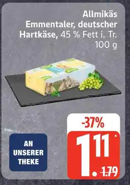 Edeka Allmikäs emmentaler, deutscher hartkäse Angebot