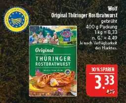 Marktkauf Wolf original thüringer rostbratwurst Angebot