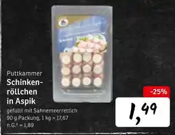 KONSUM Puttkammer schinkenröllchen in aspik Angebot