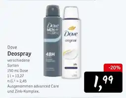 KONSUM Dove deospray Angebot