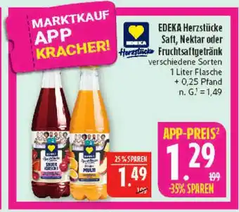 Marktkauf Edeka herzstücke saft, nektar oder fruchtsaftgetränk Angebot
