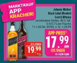 Marktkauf Johnnie walker black label blended scotch whisky Angebot