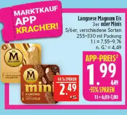 Marktkauf Langnese magnum eis 3er Angebot