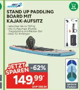 Marktkauf Artsport stand up paddling board mit kajak-aufsitz Angebot