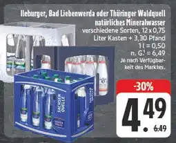 Edeka Ileburger, bad liebenwerda oder thüringer waldquell natürliches mineralwasser Angebot