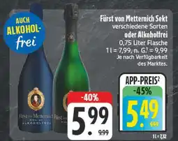 Edeka Fürst von metternich sekt verschiedene sorten Angebot