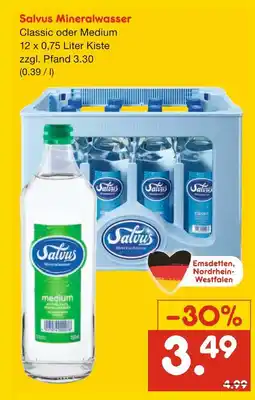Netto Marken-Discount Salvus mineralwasser classic oder medium Angebot