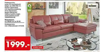 Möbel Martin Polstergarnitur Leder Rot Angebot