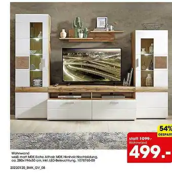 Möbel Martin Wohnwand Weiß Matt Mdf Angebot