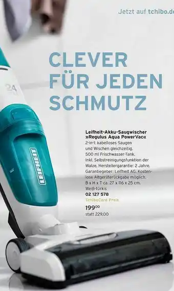 Tchibo Leifheit-akku-saugwischer »regulus Aqua Powervac« Angebot