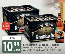 Edeka Krombacher Bier, Spezi oder Fassbrause Angebot
