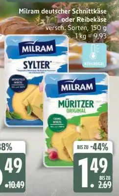 Edeka Milram deutscher Schnittkäse oder Reibekäse Angebot